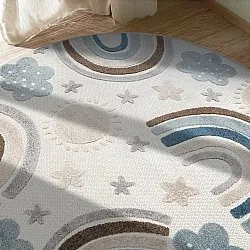 Tapis rond pour enfants - Rainbow Potpourri (crème/multicolore)