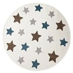 Tapis rond pour enfants - Stars (crème/multicolore)