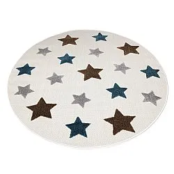 Tapis rond pour enfants - Stars (crème/multicolore)