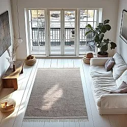 Tapis à poils longs - Celina Natural Cotton Shaggy (taupe/lavande)