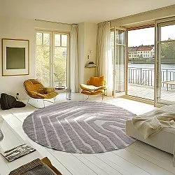 Tapis rond - Callista Natural Cotton Shaggy (taupe)