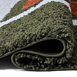 Tapis à poils longs - Alsace (vert/blanc/orange)