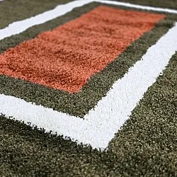 Tapis à poils longs - Alsace (vert/blanc/orange)
