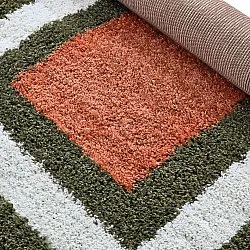Tapis à poils longs - Alsace (vert/blanc/orange)