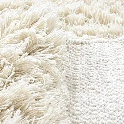 Tapis shaggy - Fassale Hand Woven Wool Shaggy (blanc)