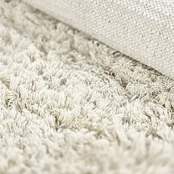 Tapis shaggy - Fassale Hand Woven Wool Shaggy (blanc)
