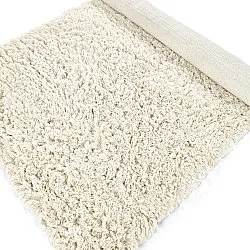 Tapis shaggy - Fassale Hand Woven Wool Shaggy (blanc)