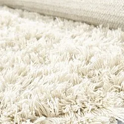 Tapis rond - Fassale Hand Woven Wool Shaggy (blanc)