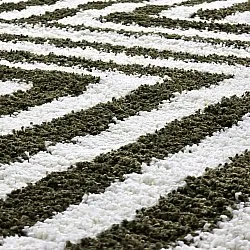 Tapis à poils longs - Imilchil (blanc/vert)
