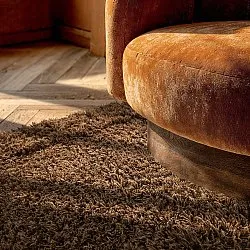 Tapis à poils longs - Melilla Hand Woven Wool Shaggy (marron)