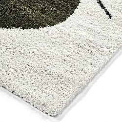 Tapis à poils longs - Sanghar (blanc/orange/vert)