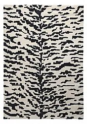 Tapis shaggy - Zebra Tufted Wool Premium (blanc/noir)