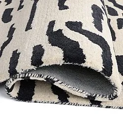 Tapis shaggy - Zebra Tufted Wool Premium (blanc/noir)