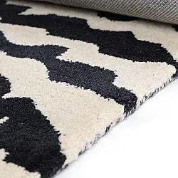 Tapis shaggy - Zebra Tufted Wool Premium (blanc/noir)