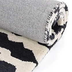 Tapis shaggy - Zebra Tufted Wool Premium (blanc/noir)