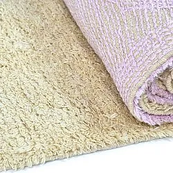 Tapis à poils longs - Amira Natural Cotton Shaggy (beige/violet)