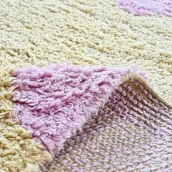 Tapis rond - Amira Natural Cotton Shaggy (beige/violet)