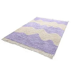 Tapis shaggy - Amira Natural Cotton Shaggy (violet/beige)