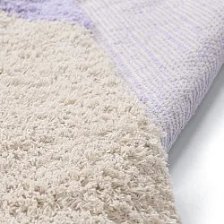 Tapis shaggy - Amira Natural Cotton Shaggy (violet/beige)
