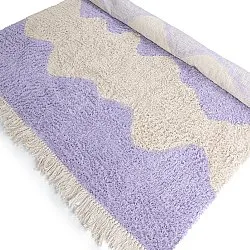 Tapis shaggy - Amira Natural Cotton Shaggy (violet/beige)