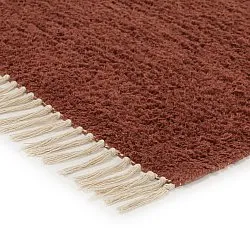 Tapis shaggy - Amira Natural Cotton Shaggy (rouge/beige)