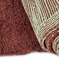 Tapis shaggy - Amira Natural Cotton Shaggy (rouge/beige)