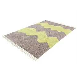 Tapis shaggy - Amira Natural Cotton Shaggy (taupe/jaune)