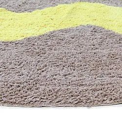 Tapis rond - Amira Natural Cotton Shaggy (taupe/jaune)