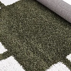 Tapis à poils longs - Asilah (vert/blanc)