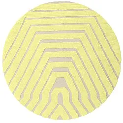 Tapis rond - Callista Natural Cotton Shaggy (jaune)