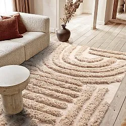 Tapis shaggy - Cazorla Natural Cotton Shaggy (beige)