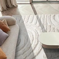 Tapis shaggy - Cazorla Natural Cotton Shaggy (blanc cassé)