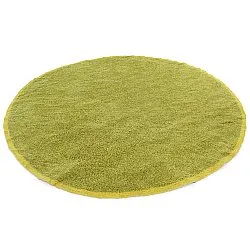 Tapis rond - Celina Natural Cotton Shaggy (vert/jaune)