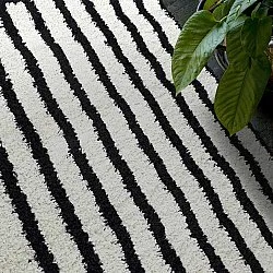 Tapis à poils longs - Cluny (blanc/noir)