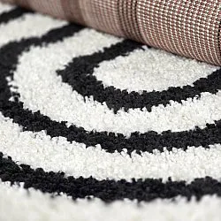 Tapis à poils longs - Cluny (blanc/noir)