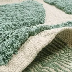 Tapis à poils longs - Cyrus Natural Cotton Shaggy (vert)