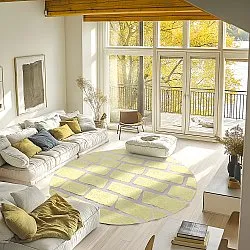 Tapis rond - Cyrus Natural Cotton Shaggy (jaune)