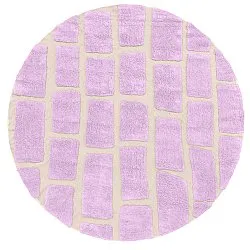 Tapis rond - Cyrus Natural Cotton Shaggy (violet)