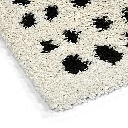 Tapis à poils longs - Dotty (noir/blanc)