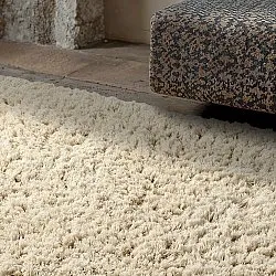 Tapis shaggy - Fassale Hand Woven Wool Shaggy (crème)