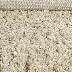Tapis shaggy - Fassale Hand Woven Wool Shaggy (crème)