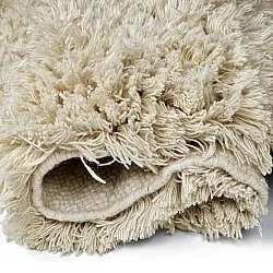 Tapis rond - Fassale Hand Woven Wool Shaggy (crème)