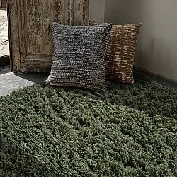 Tapis shaggy - Fassale Hand Woven Wool Shaggy (vert mousse)