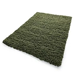 Tapis shaggy - Fassale Hand Woven Wool Shaggy (vert mousse)