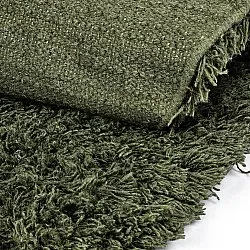 Tapis rond - Fassale Hand Woven Wool Shaggy (vert mousse)