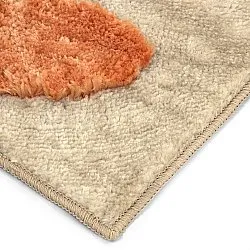 Tapis shaggy - Fergana (crème/orange)