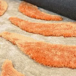 Tapis shaggy - Fergana (crème/orange)