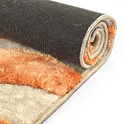 Tapis shaggy - Fergana (crème/orange)