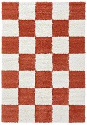 Tapis à poils longs - Gordes (orange/blanc)
