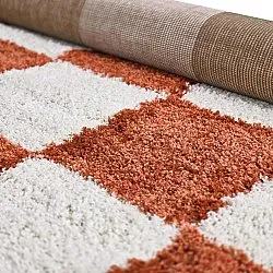 Tapis à poils longs - Gordes (orange/blanc)